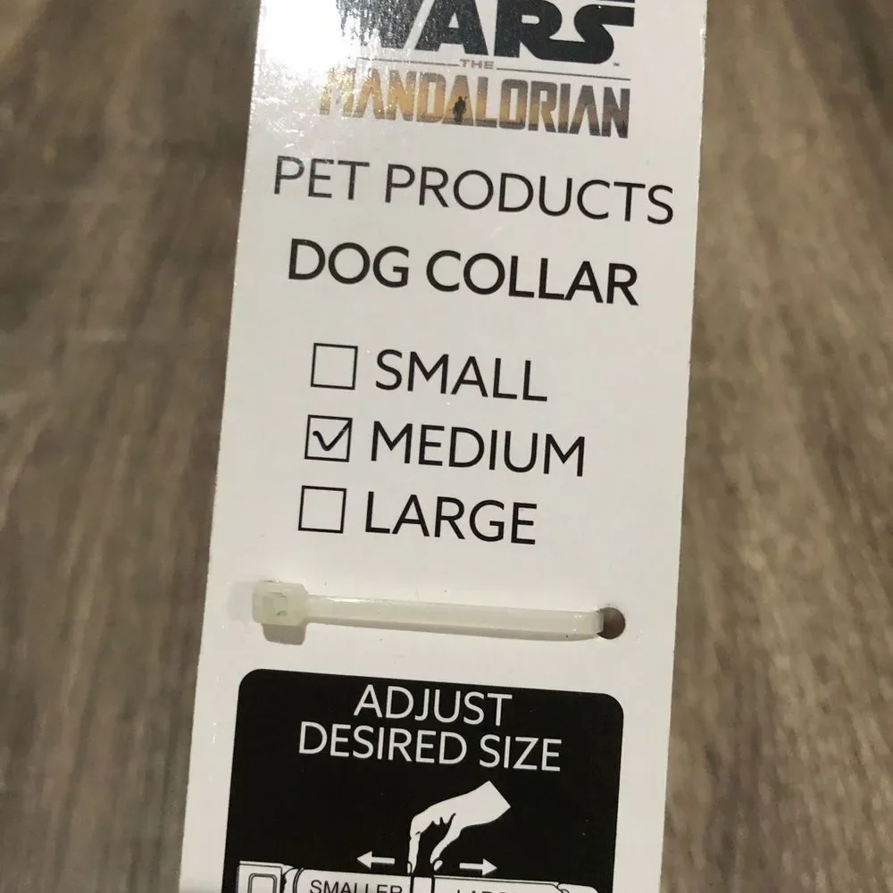 NEW Star Wars Mandalorian Collar Size Medium Black and White Pet Collar